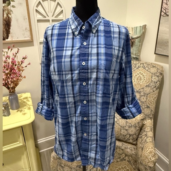 Club Room Blue Casual Button Down Shirt - Picture 1 of 5